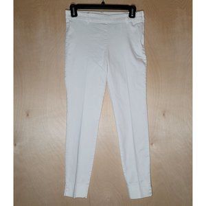 H&M White Flat Front High Waist Skinny Leg  Ankle Cropped Pant Women's 6